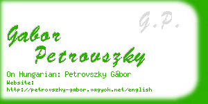 gabor petrovszky business card